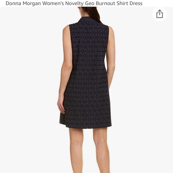 Donna Morgan-Novelty Geo Burnout Shirtdress Navy w/Triangle print- sizes 0-2 NWT - Picture 8 of 11